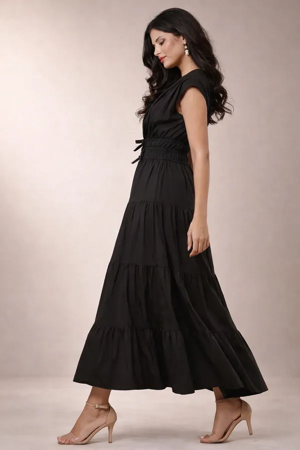 Black_Cotton_Sleeveless_Tiered_Maxi_Dress_For_Women