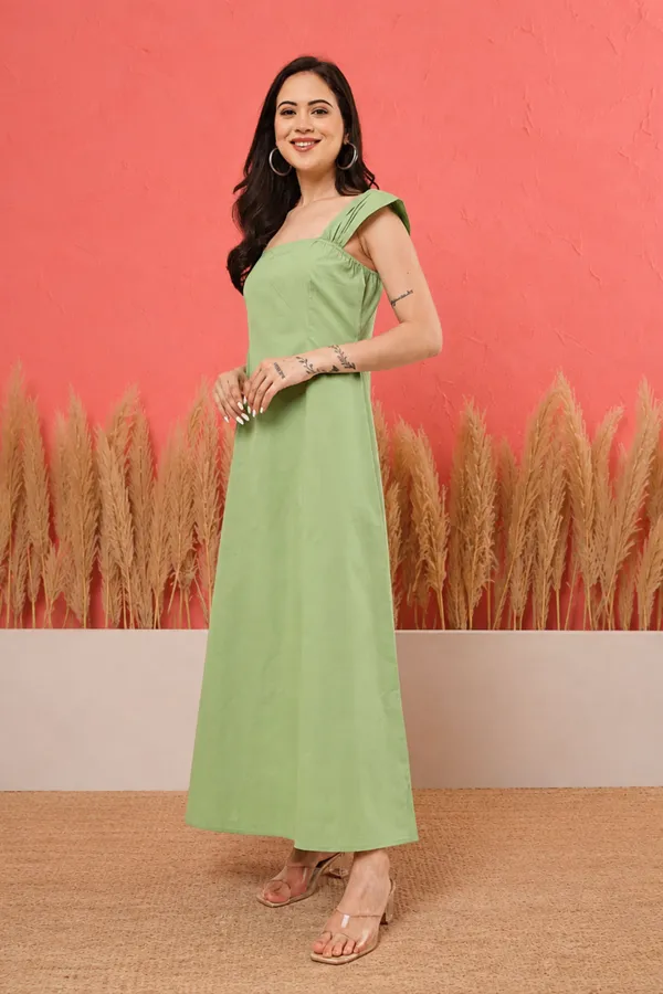 Green_Cotton_Sleeveless_A_Line_Dress_For_Women