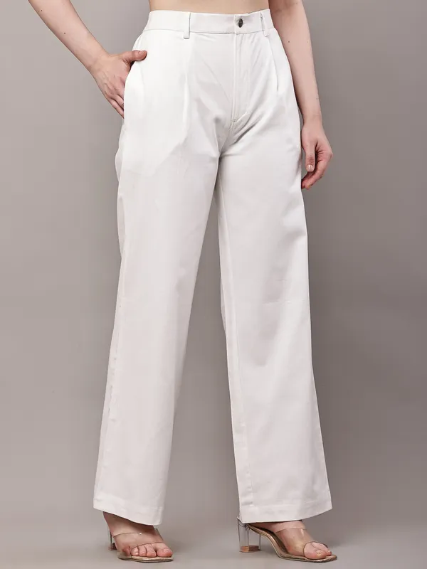 White_Cotton_Wide_Leg_Trousers_For_Women