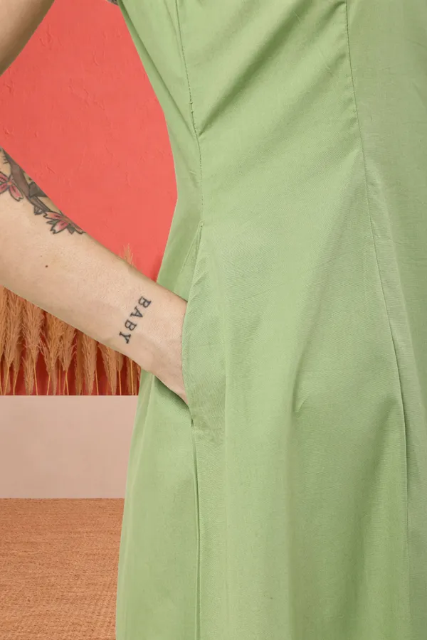 Green_Cotton_Sleeveless_A_Line_Dress_For_Women
