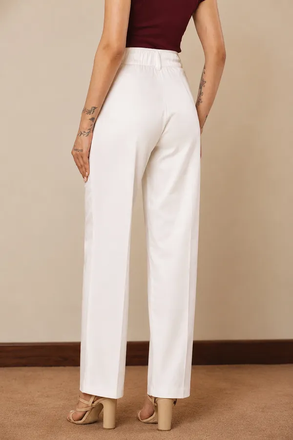 Burgundy_&_White_Cotton_Blend_Short_Sleeve_Top_And_Wide_Leg_Trousers_Set_For_Women