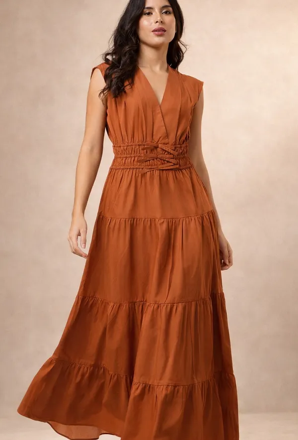 Rust_Cotton_Sleeveless_Tiered_Maxi_Dress_For_Women