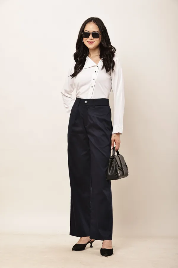 Navy_Blue_Cotton_Blend_Wide_Leg_Trousers_For_Women