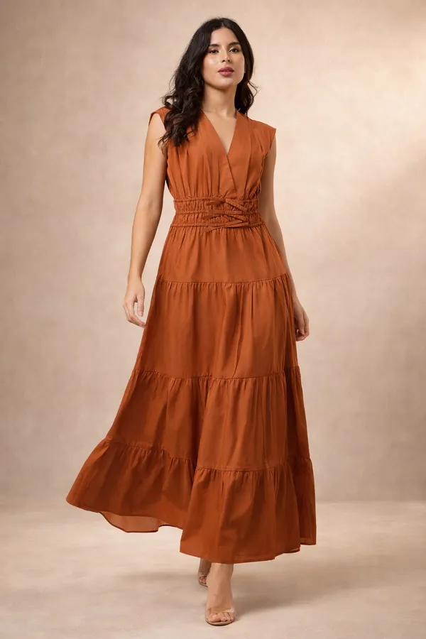 Rust_Cotton_Sleeveless_Tiered_Maxi_Dress_For_Women