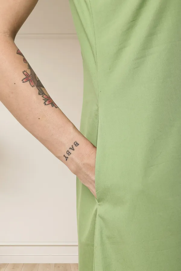 Green_Cotton_Sleeveless_A_Line_Dress_For_Women