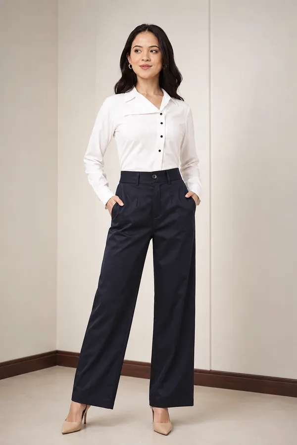 Navy_Blue_Cotton_Blend_Wide_Leg_Trousers_For_Women