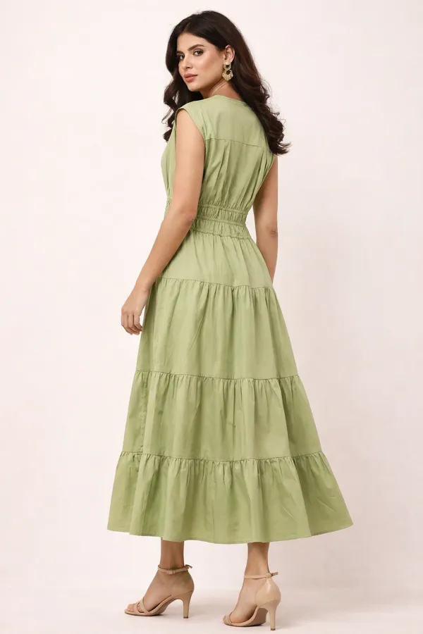 Green_Cotton_Tiered_Fit_And_Flare_Midi_Dress_For_Women
