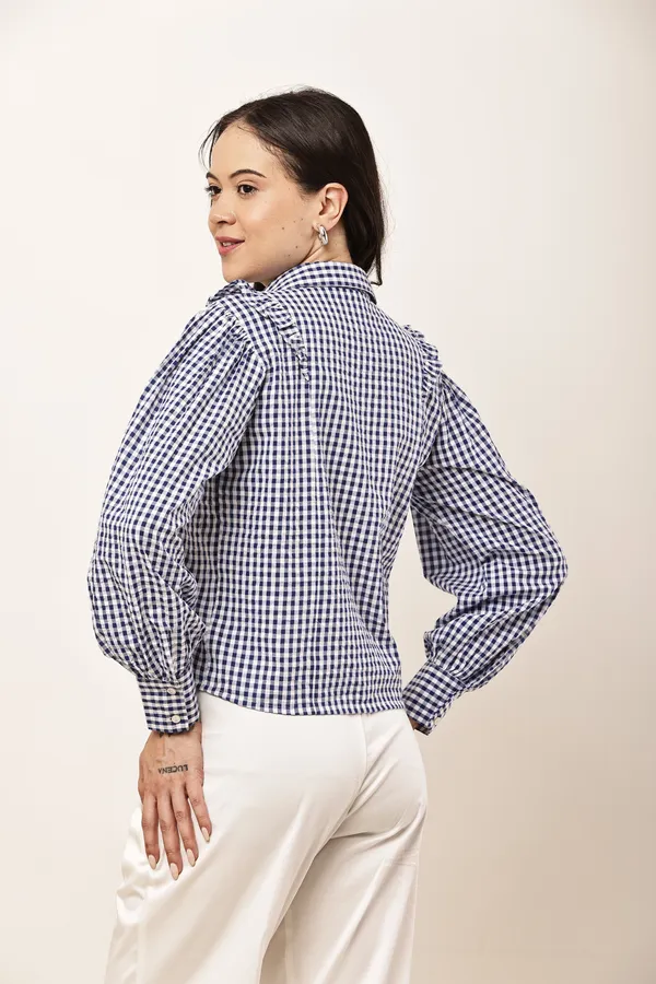 Navy_Blue_Cotton_Gingham_Check_Relaxed_Fit_Shirt_For_Women