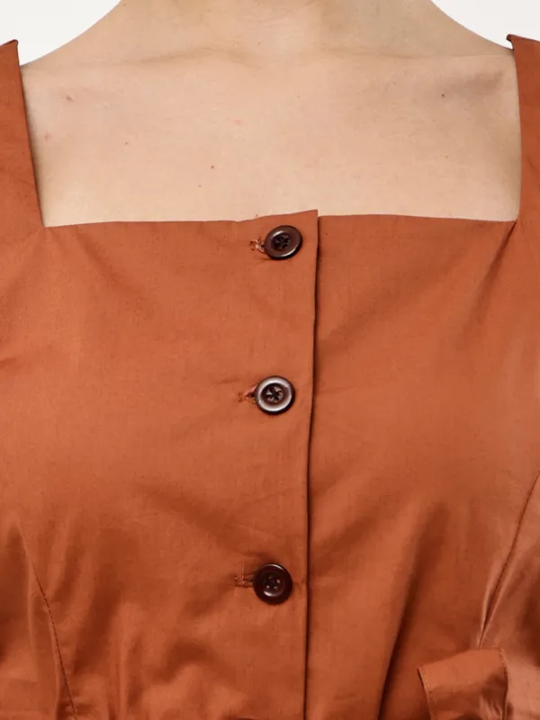 Rust_Button_Front_Peplum_Top_for_Women