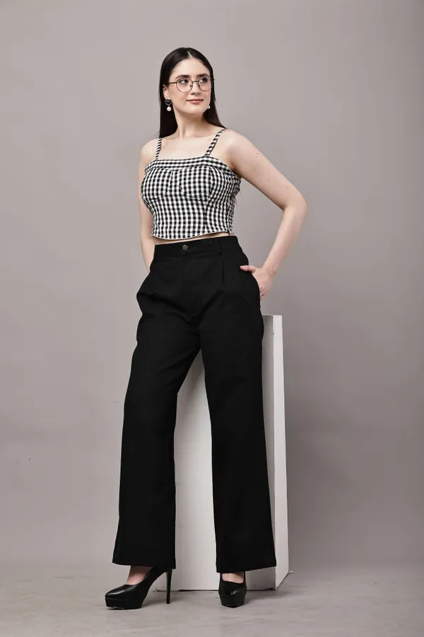 Black_Pure_Cotton_Wide_Leg_Trousers_For_Women