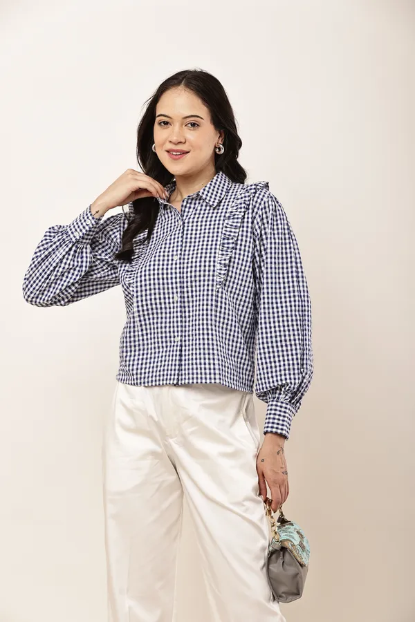 Navy_Blue_Cotton_Gingham_Check_Relaxed_Fit_Shirt_For_Women