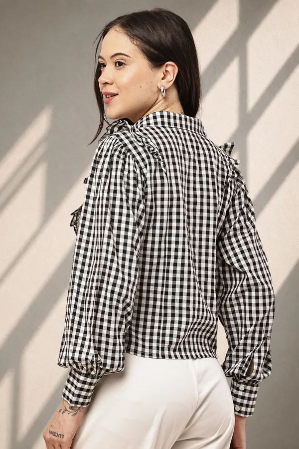Black_Cotton_Checkered_Cropped_Shirt_For_Women