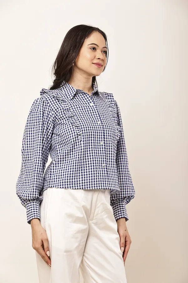 Navy_Blue_Cotton_Gingham_Check_Relaxed_Fit_Shirt_For_Women