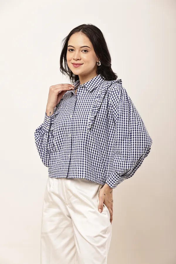 Navy_Blue_Cotton_Gingham_Check_Relaxed_Fit_Shirt_For_Women