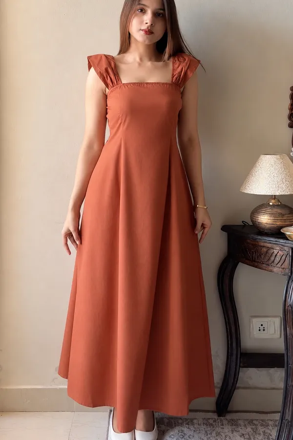 Rust_Cotton_Solid_A_Line_Maxi_Dress_For_Women