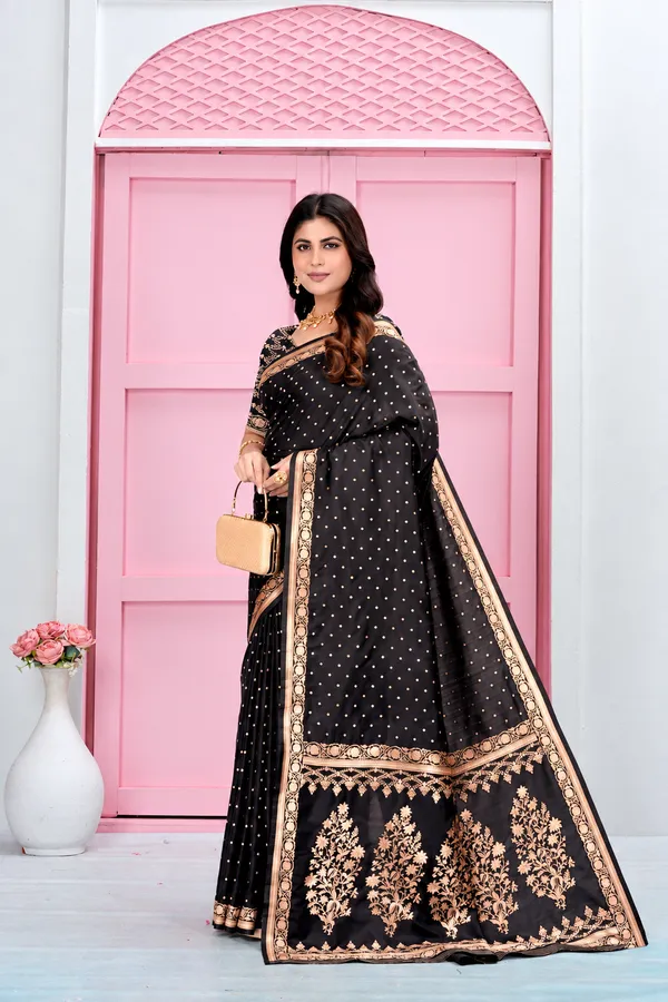 Black_Jacquard_Sarees_For_Women_Pure_Silk
