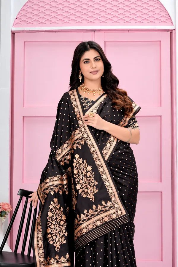 Black_Jacquard_Sarees_For_Women_Pure_Silk
