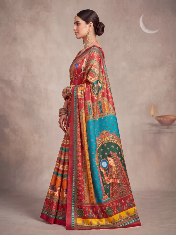 Multicolor_Chinon_Printed_Saree_for_Women