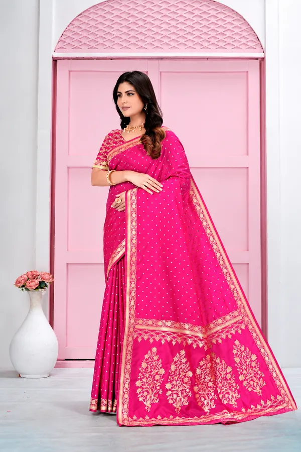 Pink_Jacquard_Sarees_For_Women_Pure_Silk