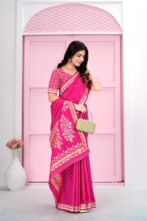 Pink_Jacquard_Sarees_For_Women_Pure_Silk