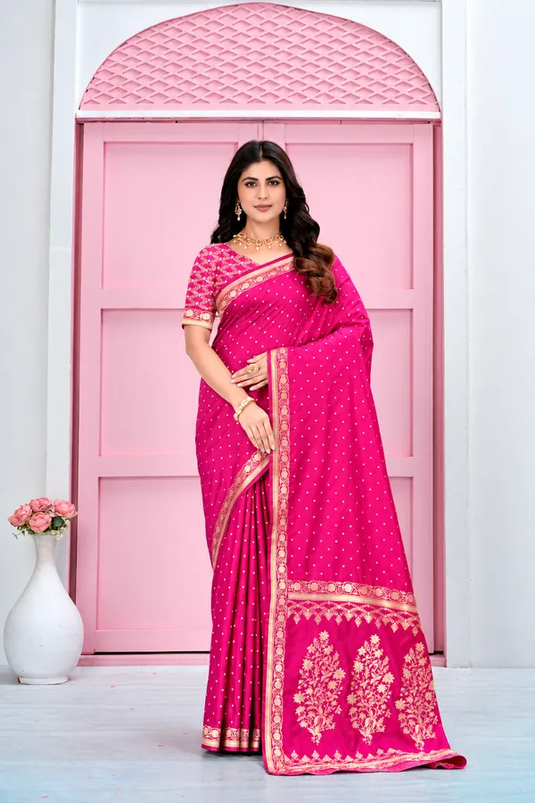 Pink_Jacquard_Sarees_For_Women_Pure_Silk