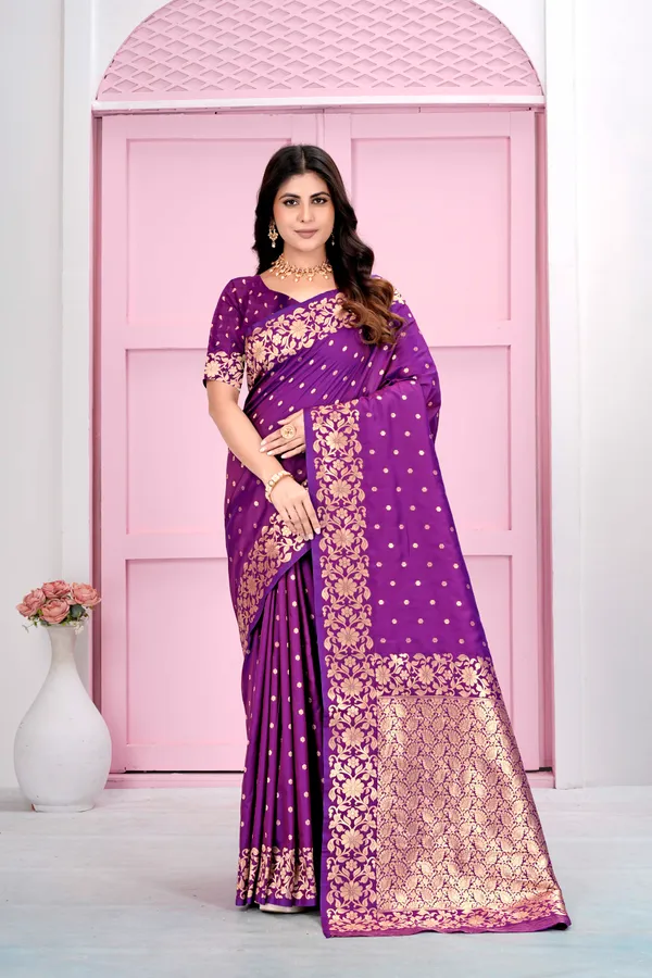 Purple_Jacquard_Silk_Sarees