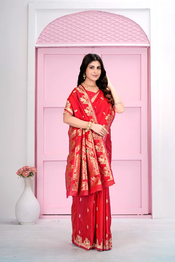 Red_Jacquard_Pure_Silk_Saree