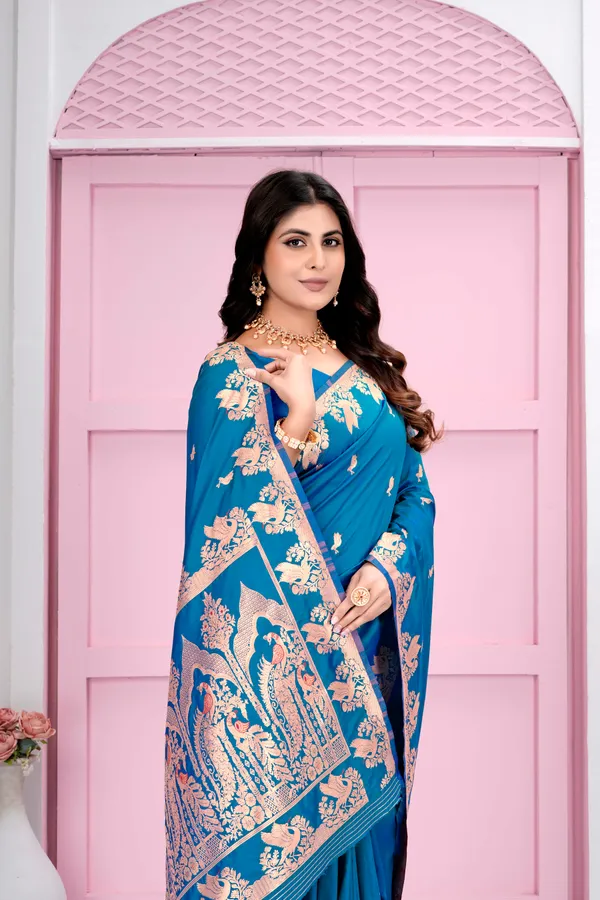 Sky_Blue_Jacquard_Silk_Sarees