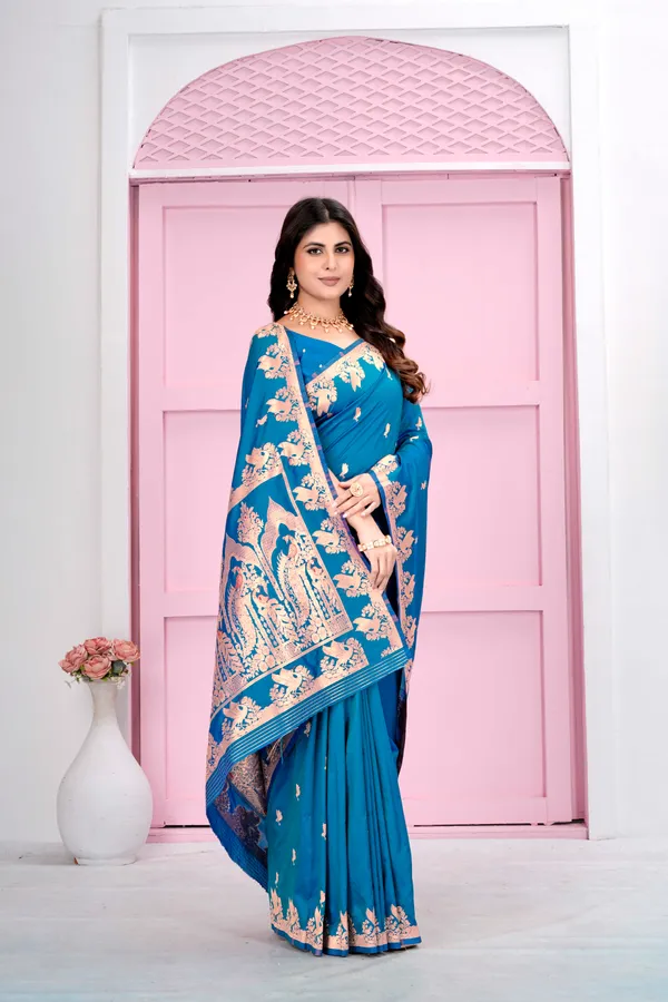 Sky_Blue_Jacquard_Silk_Sarees