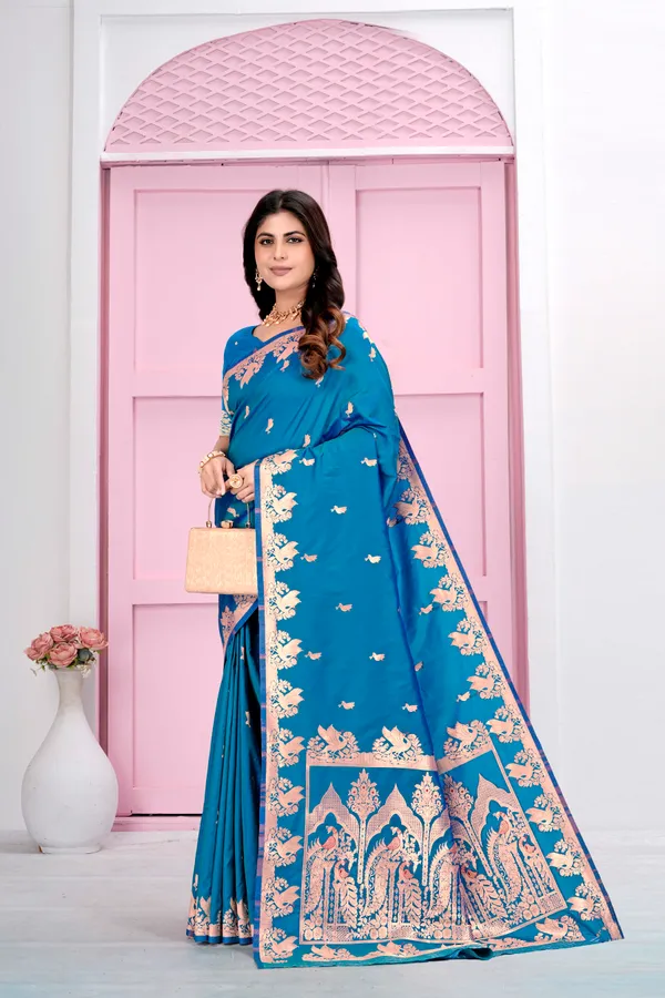 Sky_Blue_Jacquard_Silk_Sarees