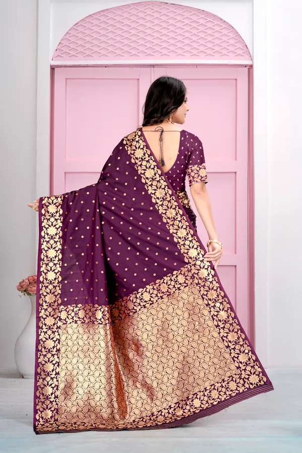 Wine_Jacquard_Silk_Sarees