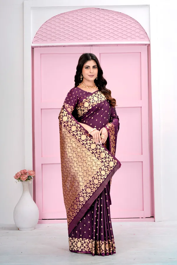 Wine_Jacquard_Silk_Sarees