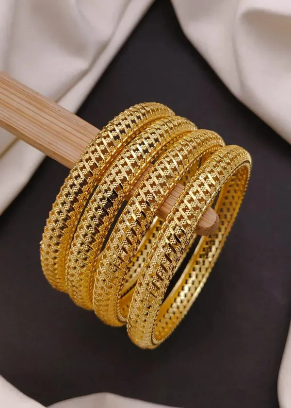 Gold_Tone_Textured_Bangle_Set_for_Women