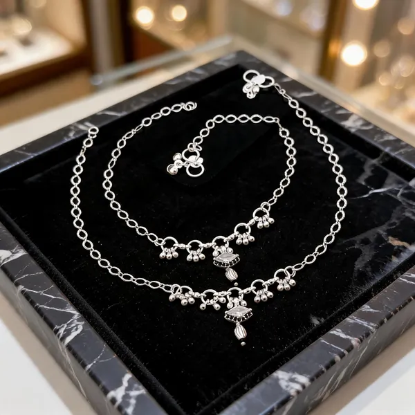 Silver_Brass_Charm_Chain_Anklet_For_Women