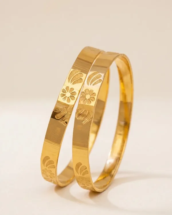 Gold-Toned_Floral_Engraved_Bangles_for_Women