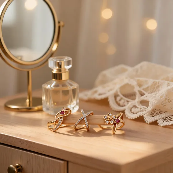 Gold_Brass_Red_Stone_Studded_Ring_Set_For_Women