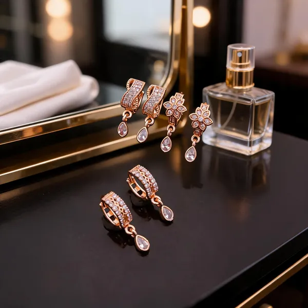 Rose_Gold_Brass_Crystal_Floral_Hoop_Drop_Earrings_Set_For_Women