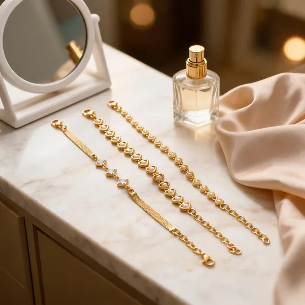 Gold_Brass_Heart_Charm_Pearl_Bead_Bracelet_Set_For_Women