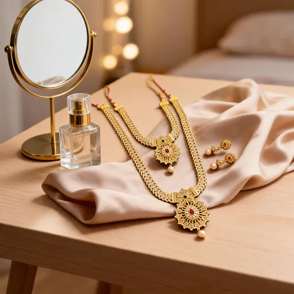 Gold_Brass_Layered_Floral_Traditional_Necklace_Set_For_Women