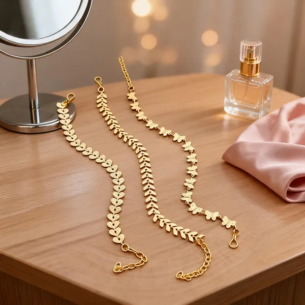 Gold_Brass_Leaf_Floral_Motif_Anklet_Set_For_Women
