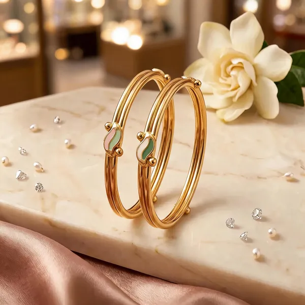 Gold_Brass_Green_Stone_Accent_Bangle