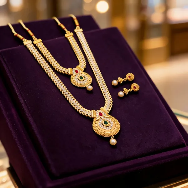 Gold_Brass_Traditional_Stone_Pearl_Drop_Necklace_Set_For_Women