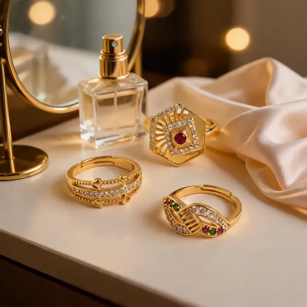 Gold_Brass_Stone_Embellished_Ring_Set_For_Women