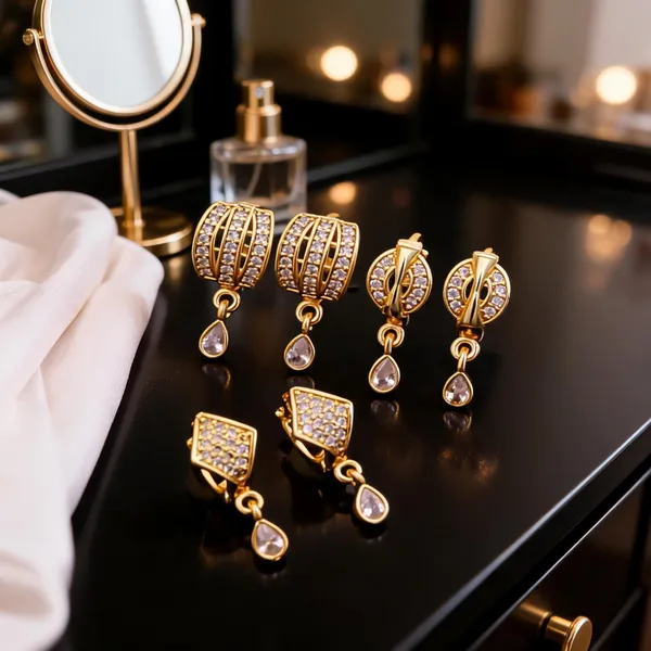 Gold_Brass_Crystal_Studded_Teardrop_Drop_Earrings_Set_For_Women