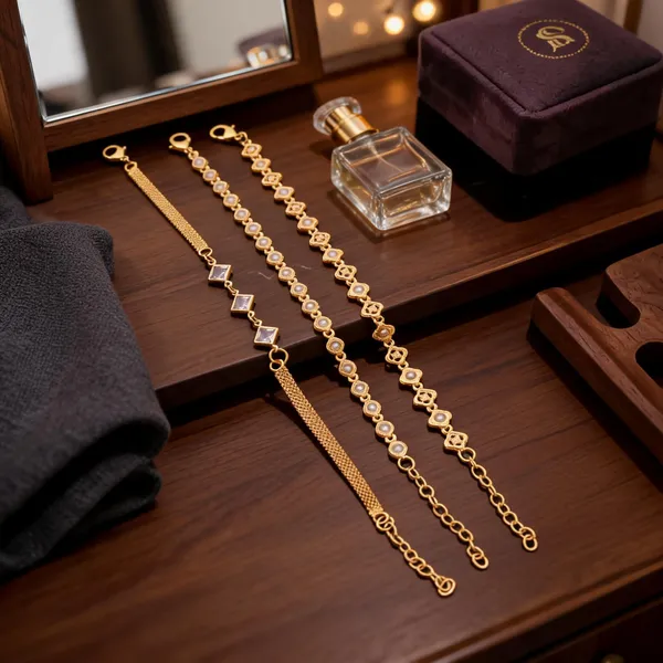 Gold_Brass_Floral_Embellished_Bracelet_Set_For_Women
