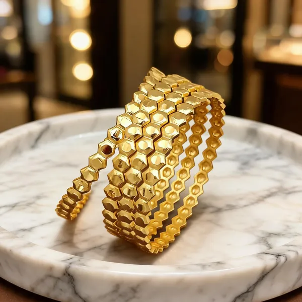 Gold_Brass_Honeycomb_Design_Bangle_Set