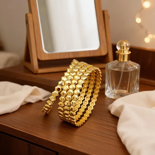 Gold_Brass_Honeycomb_Design_Bangle_Set
