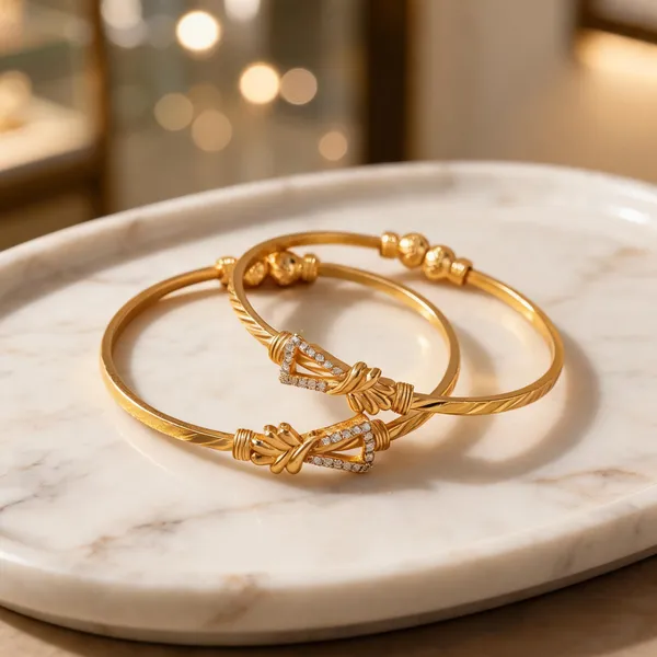 Gold_Brass_Stone_Accent_Bangle_For_Women