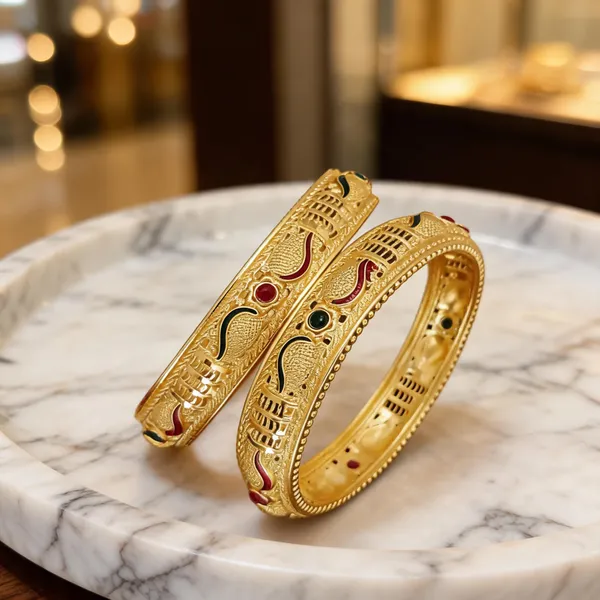 Gold_Brass_Etched_Embellished_Bangle