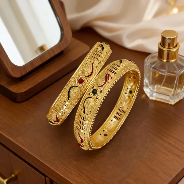 Gold_Brass_Etched_Embellished_Bangle